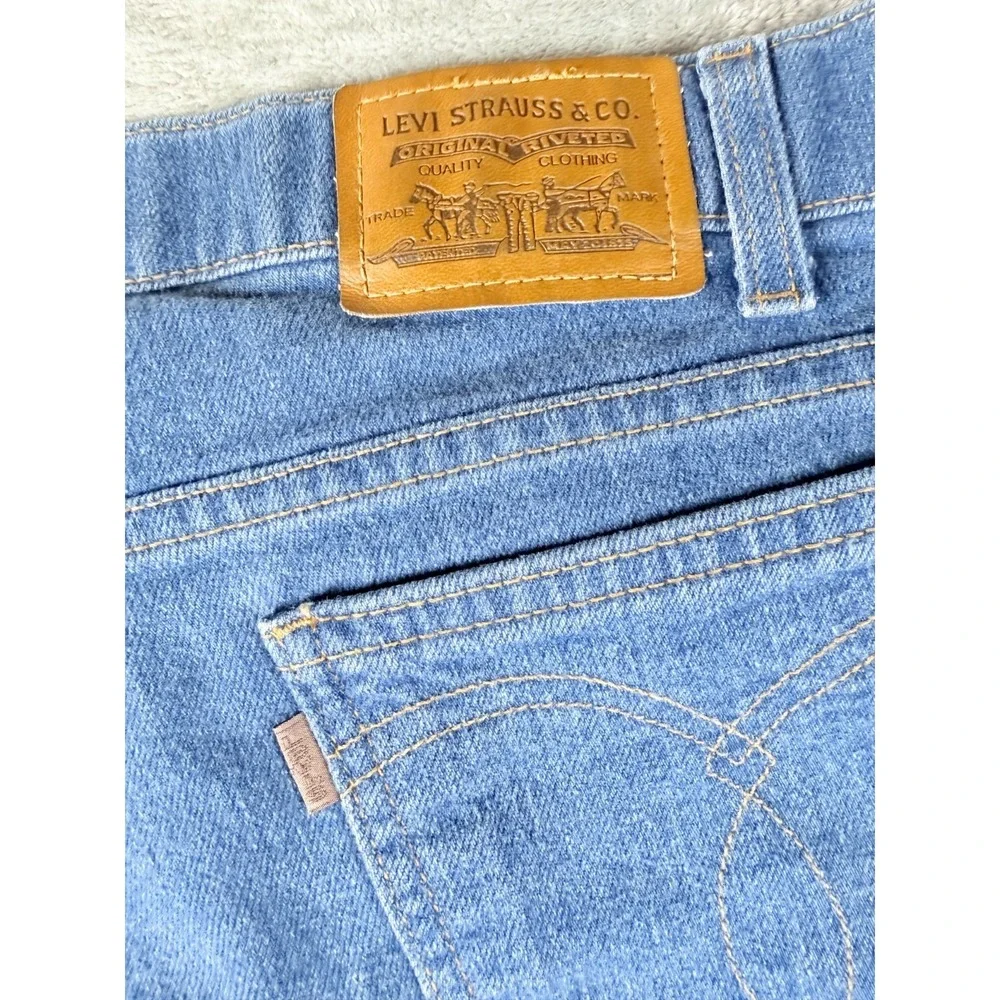 Vtg Levi's Brown Tab Straight Leg Jeans 38x30 Blue Denim Workwear Faded
